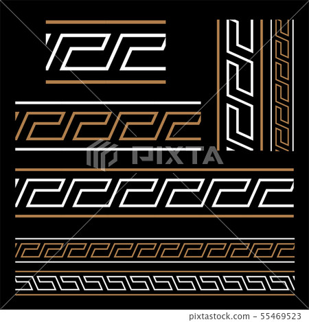 Greek key. Greek motives seamless vector borders 55469523