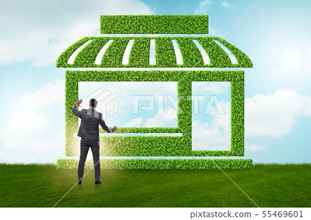 Businessman in green housing concept 55469601
