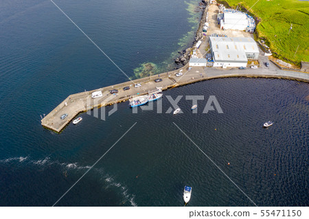 Aerial view of Teelin Bay in County Donegal on the Wild Atlantic Way in Ireland 55471150