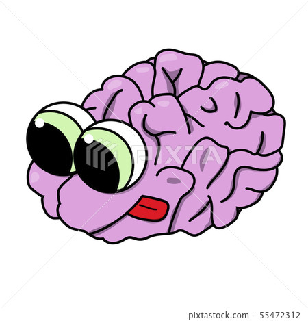 cute purposeful cartoon brain. Isolated stock vector illustration cute purposeful cartoon brain. Isolated stock vector illustration 55472312