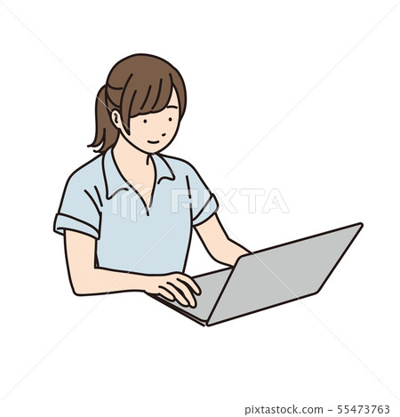 Woman work personal computer business Woman work personal computer business 55473763
