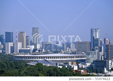 日本的東京都市風景我們看新國家體育場，東京鐵塔，六本木新城等。 55474622