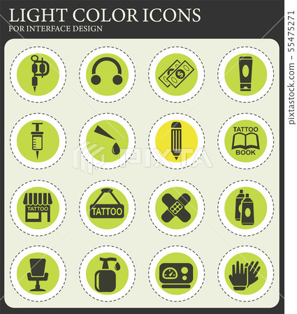 tattoo salon icon set tattoo salon icon set 55475271
