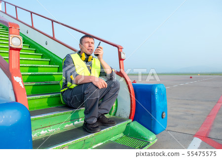 airport worker radio coordinate control ladder terminal 55475575