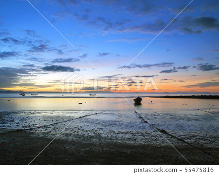 Fishing boat in the sea at sunrise Fishing boat in the sea at sunrise 55475816