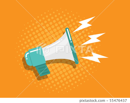 megaphone with dots background vector flat design 55476437
