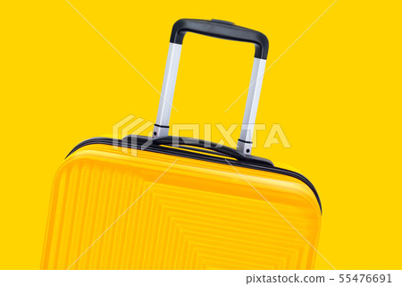 Yellow suitcase trunk luggage isolated same color Yellow suitcase trunk luggage isolated same color 55476691