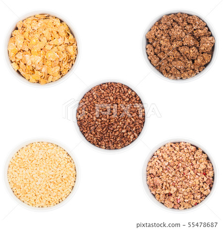 White bowl with natural organic granola cereal 55478687