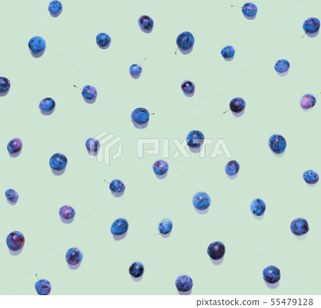 Natural texture blue organic damascenes on green 55479128