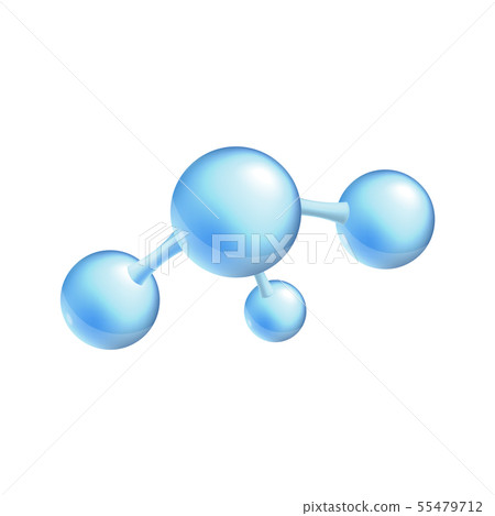 Structural chemical formula and 3d model of a molecule with three atoms vector. Structural chemical formula and 3d model of a molecule with three atoms vector. 55479712