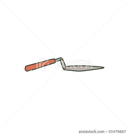 Pointing trowel or palette knife in side view sketch style 55479867