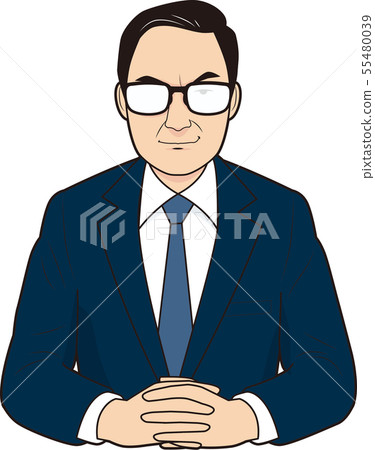 Grinning male interviewer 55480039