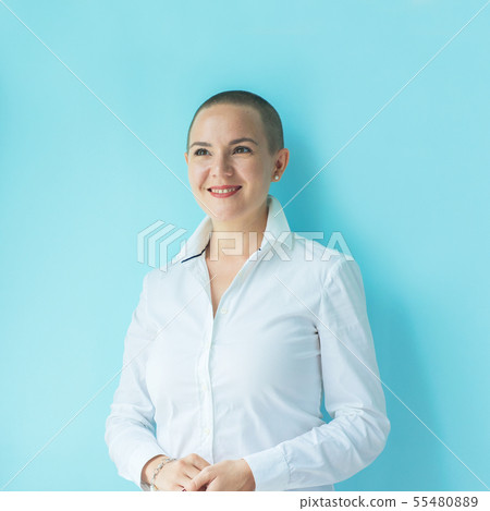Portrait confident happy young woman Human emotion Portrait confident happy young woman Human emotion 55480889