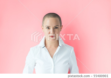 Portrait confident happy young woman Human emotion Portrait confident happy young woman Human emotion 55480901