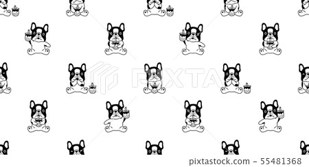 dog seamless pattern french bulldog vector Boba 55481368