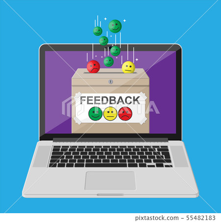 Rating box on laptop screen. Rating box on laptop screen. 55482183