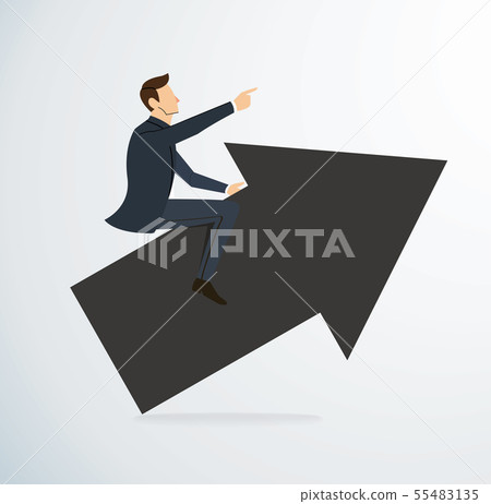 Businessman on arrow icon vector background - Stock Illustration ...
