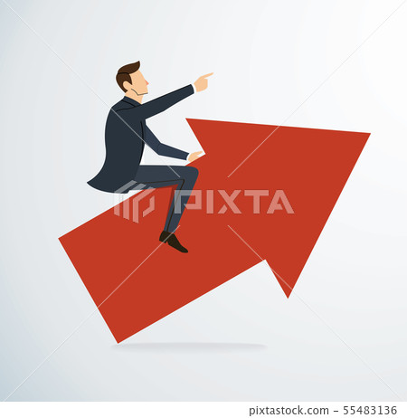 Businessman on arrow icon vector background - Stock Illustration ...