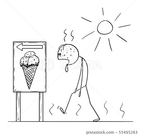 Vector Cartoon of Man Thirsty Exhausted Man... - Stock Illustration  [55485263] - PIXTA