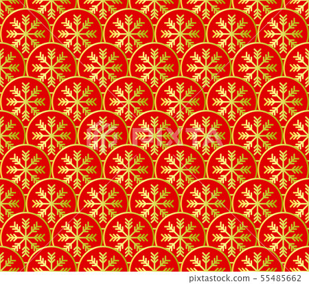 Christmas pattern with golden snowflakes 55485662