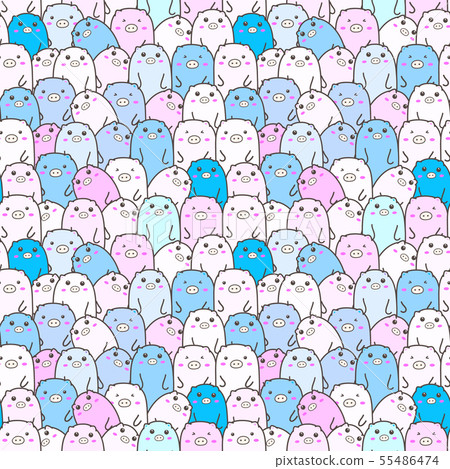 Cute pig seamless pattern background. Cute pig seamless pattern background. 55486474