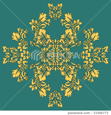 Modern abstract wedding template with damask card. 55486773