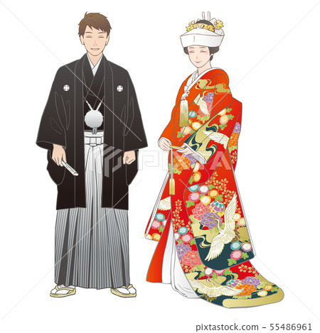 A couple who give a divine wedding. Embroidered Haori Zen and color clasp (corner hidden). A couple who give a divine wedding. Embroidered Haori Zen and color clasp (corner hidden). 55486961