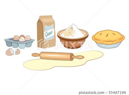 Ingredients for homemade bakery.  Bakery set. 55487199