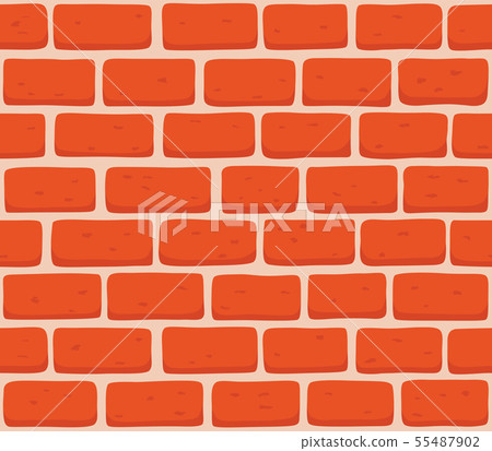 Red brick wall seamless Vector illustration background - texture pattern for continuous replicate. 55487902