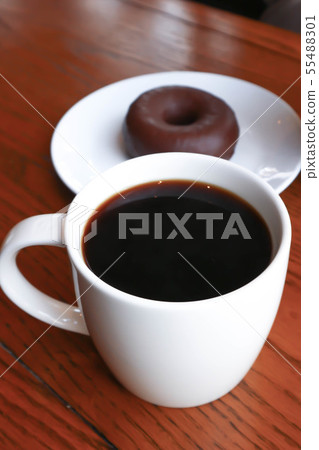 coffee, americano and donut 55488301