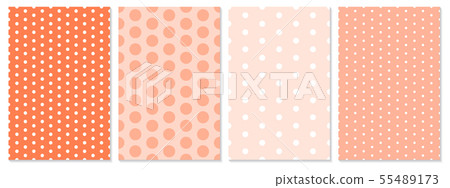 Polka dot pattern vector. Baby background. 55489173