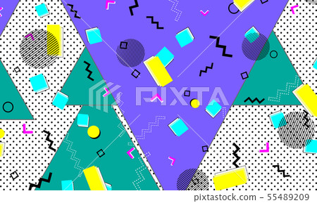 Pop art color background. Memphis pattern 55489209