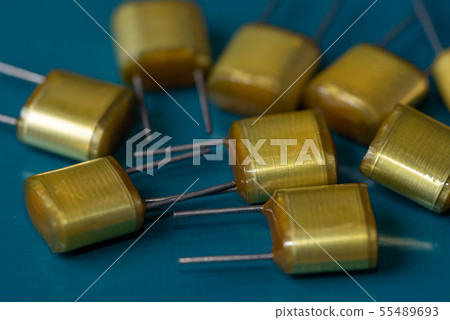 Electronic parts, yellow mylar capacitor Electronic parts, yellow mylar capacitor 55489693