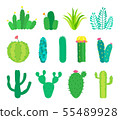 Vector set of cactuses and succulents 55489928