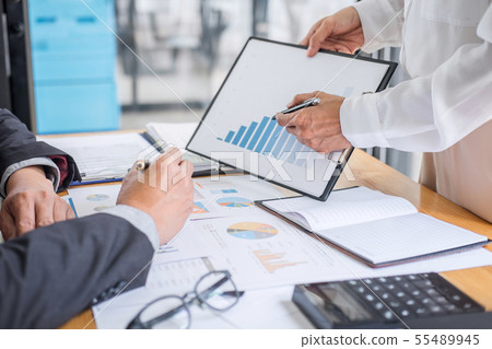 Partner meeting of business team colleagues 55489945