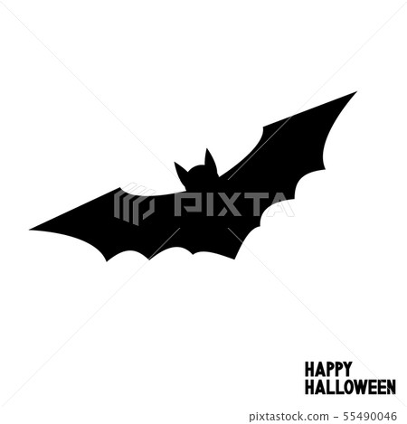 Happy Halloween card with flying bat 55490046
