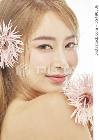 鮮花，美容，年輕女性 55490336