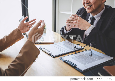 Job interview, Senior selection committee manager 55490879