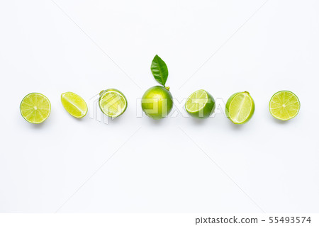 Limes isolated on white background. Limes isolated on white background. 55493574