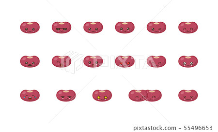 Beans cute kawaii mascot. Set kawaii food faces 55496653