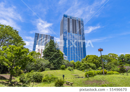 Landscape of office building with green of Toyama Park Landscape of office building with green of Toyama Park 55496670
