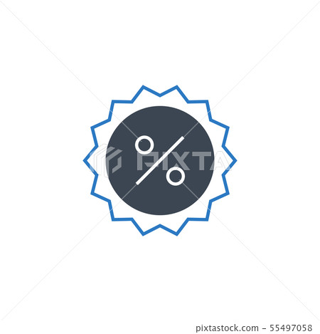 Percent Badge related vector glyph icon. Percent Badge related vector glyph icon. 55497058