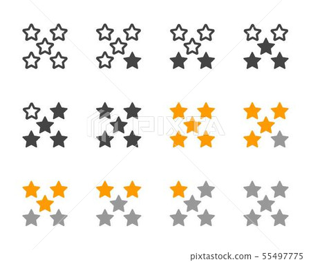 rating five star icon set 55497775
