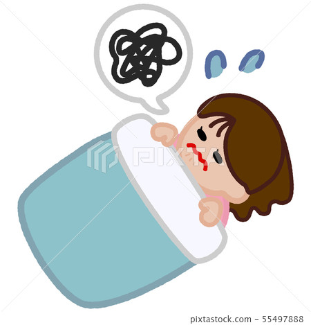 Sleepless woman cartoon - Stock Illustration [55497888] - PIXTA