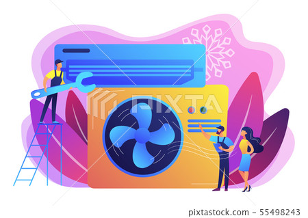 Air conditioning and refrigeration services concept vector illustration 55498243