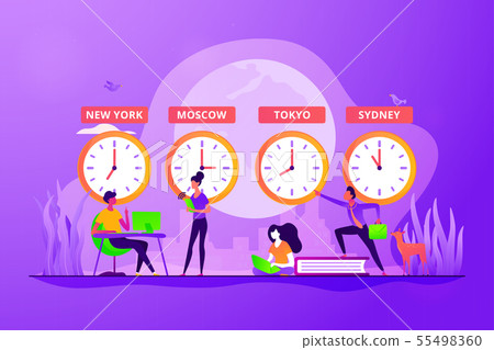 Time zones concept vector illustration - Stock Illustration [55498360 ...
