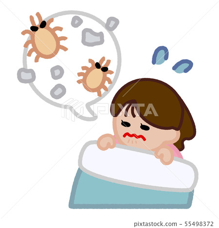 女人患蜱卡通 55498372