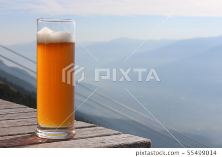 Beer on mountain view. table Beer on mountain view. table 55499014