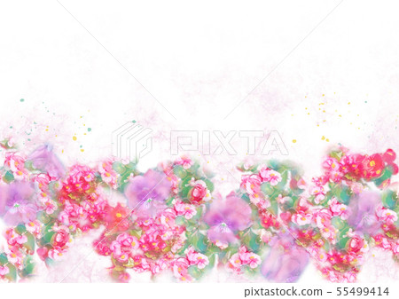 꽃 배경 화면 - 스톡일러스트 [55499414] - Pixta