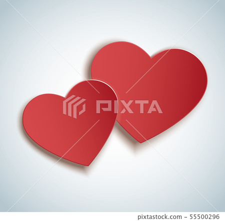 two hearts icon vector - Stock Illustration [55500296] - PIXTA